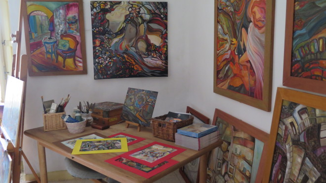 Lo studio e alcune opere
