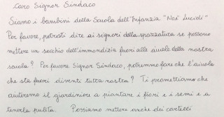 La lettera dei bimbi dell Scuola d'infanzia Noè Lucidi