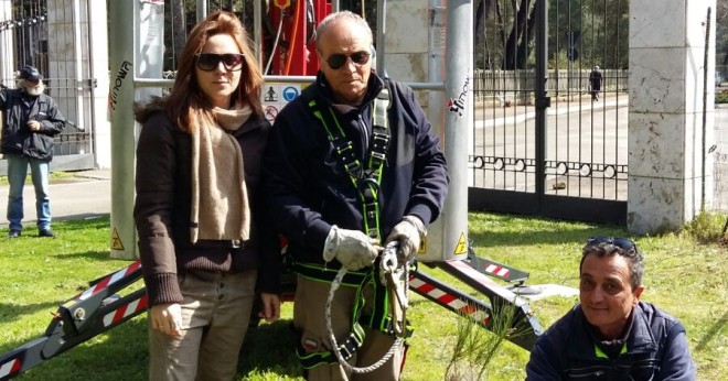 L'assessore Di Pietro durante un sopralluogo