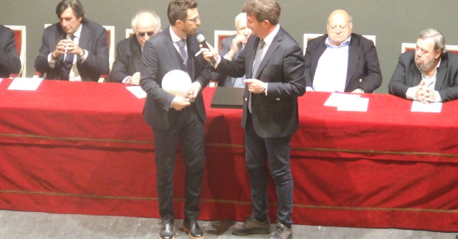 Di Francesco, durante la premiazione