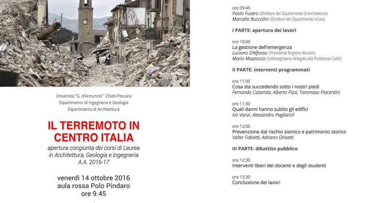 Convegno Terremoto Centro Italia