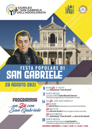 locandina festa San Gabriele, 29,08,2021