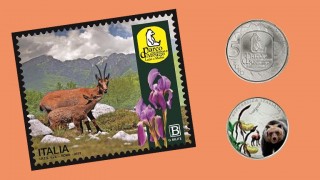 100 anni francobollo e moneta del parco nazionale d'Abruzzo, lazio e molise
