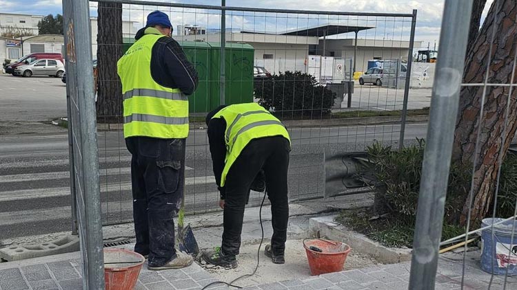 lavori sui marciapiedi