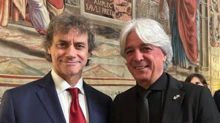 Il sindaco di Pizzoferrato, Palmerino Fagnilli e Alberto Angela