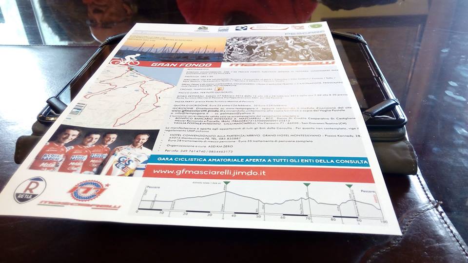 volantino percorso della gran fondo di ciclismo
