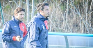 Massimo Oddo insieme a mister Donatelli durante l'allenamento