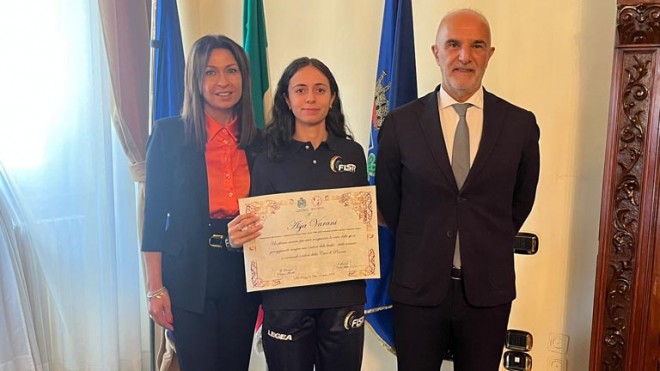 premiazione Campionessa Pattinaggio corsa Asja Varani