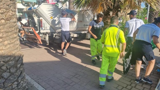 Ombrelloni rimossi a Tortoreto
