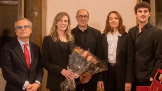 Nella foto- Dariya Pushkova e Alfredo Ranieri Montuori con i musicisti del concerto