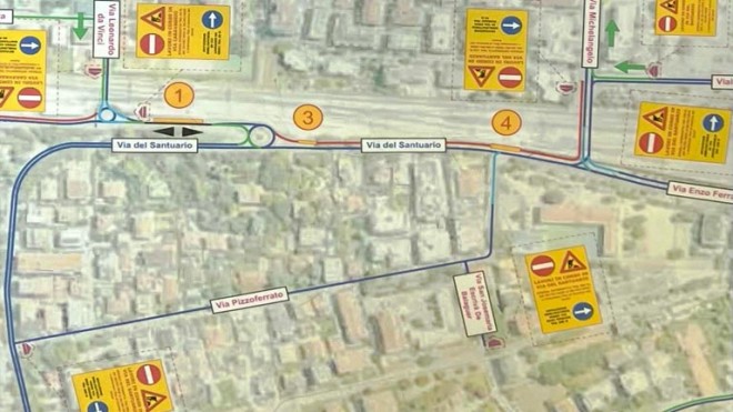 Nuova circolazione a via del Santuario Pescara