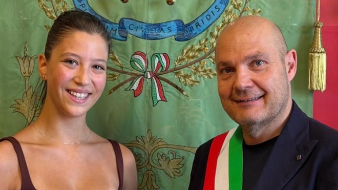 Joyce De Sanctis ricevuta in Municipio a Pineto